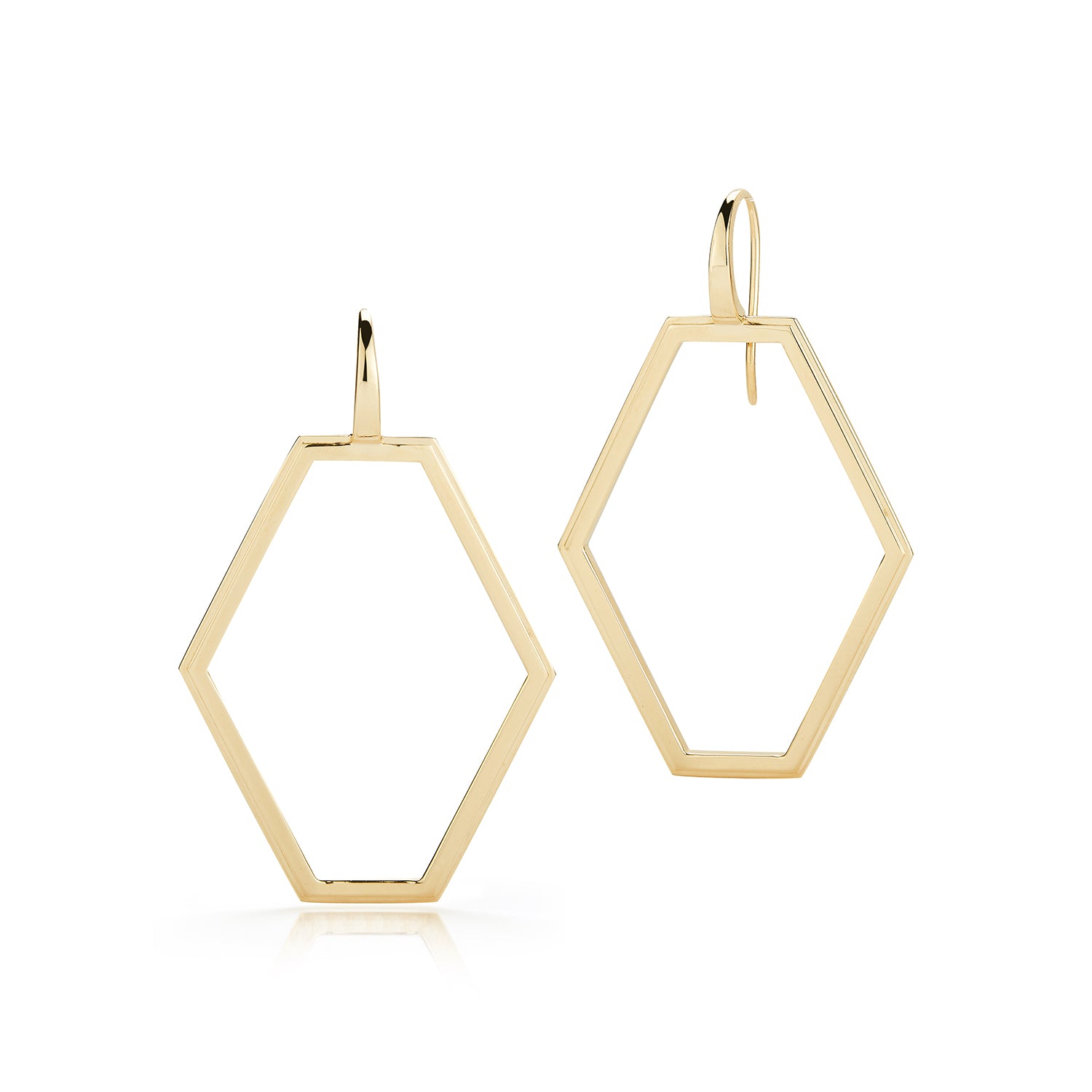 KEYNES 18K MEDIUM OPEN HEXAGON EARRINGS Walters Faith