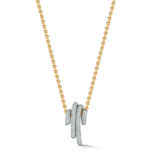 THOBY 18K WHITE GOLD AND DIAMOND SPIRAL NECKLACE