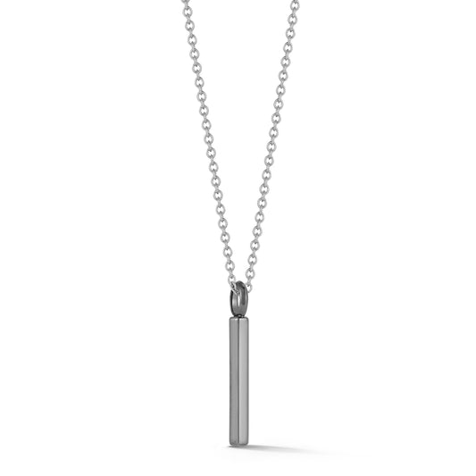 GRANT BLACK STERLING SILVER HEXAGON BAR PENDANT
