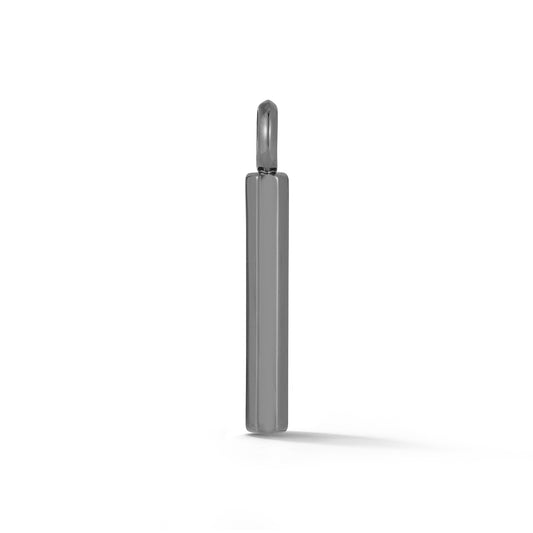 GRANT BLACK STERLING SILVER HEXAGON BAR PENDANT