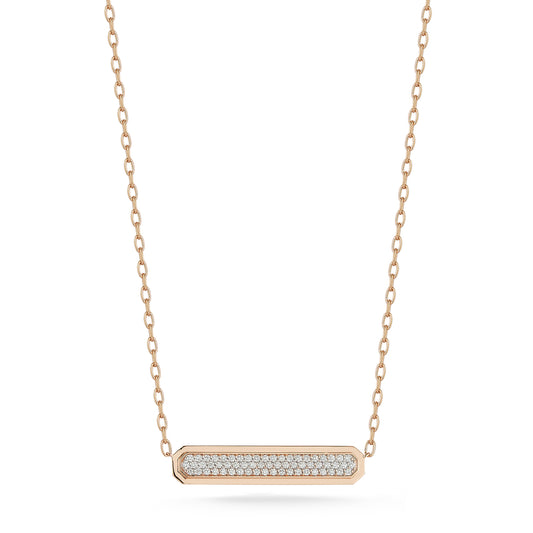 CARRINGTON 18K GOLD AND DIAMOND EAST-WEST ID BAR PENDANT