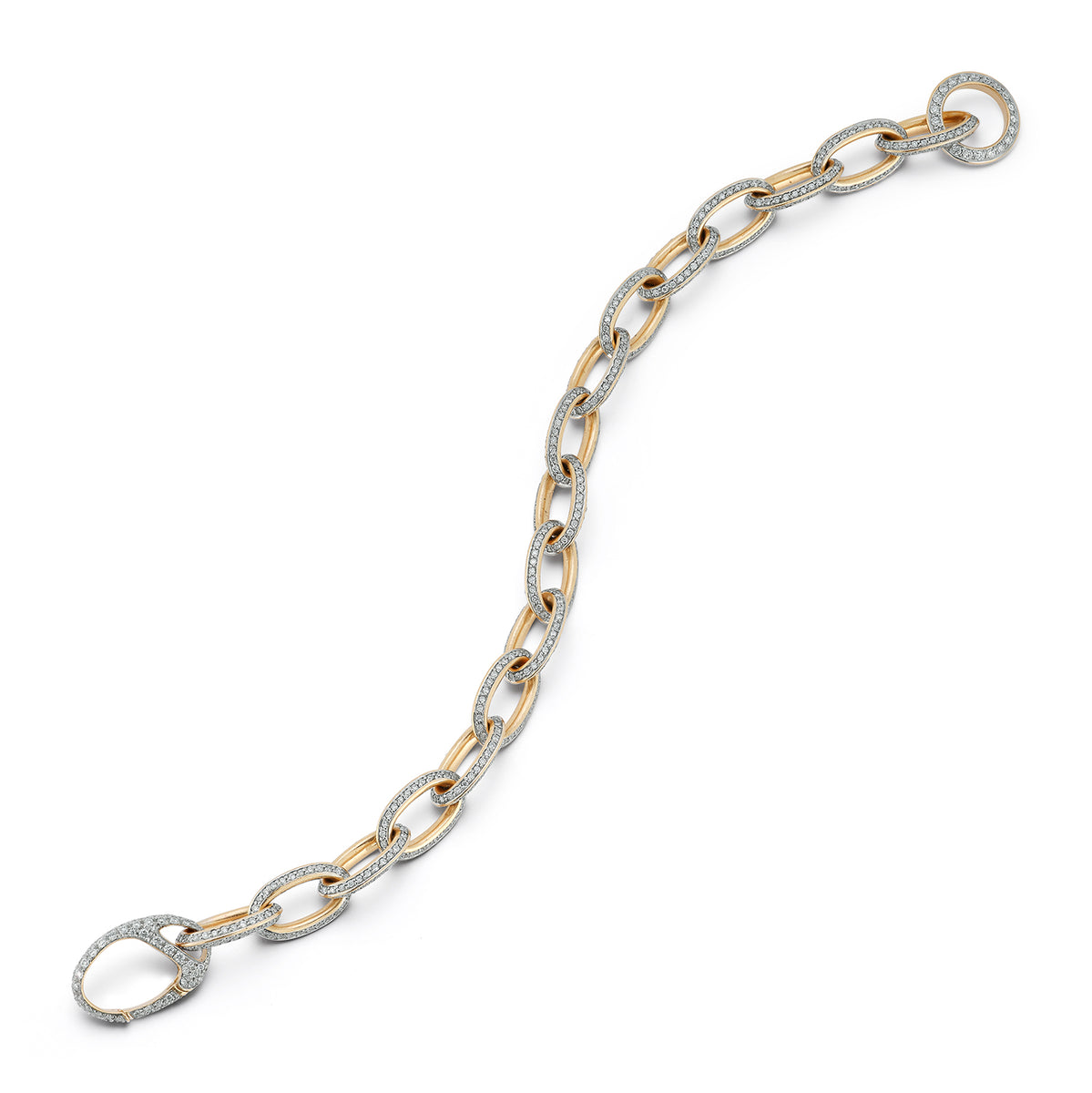Clive Chain Link Bracelet with Diamond Clasp