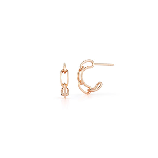 SAXON 18K GOLD CHAIN LINK HUGGIE