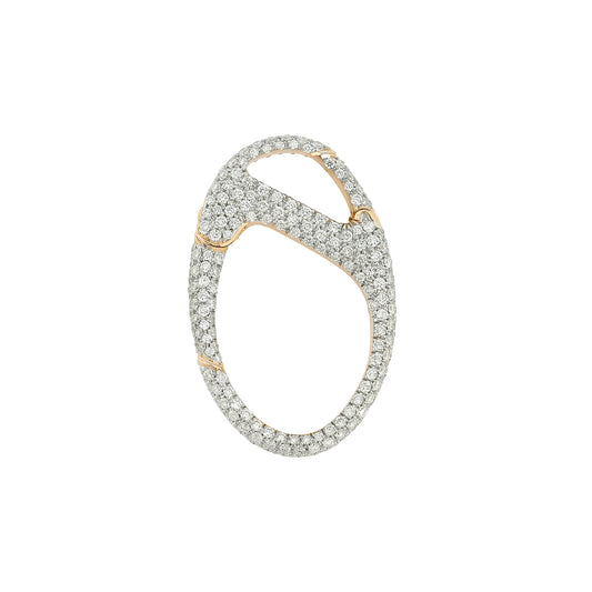GARNETT 18K ROSE GOLD AND ALL DIAMOND OVAL SINGLE SIDED CLASP