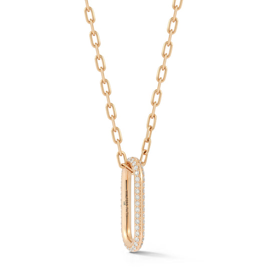 SAXON 18K GOLD ALL DIAMOND JUMBO LINK NECKLACE