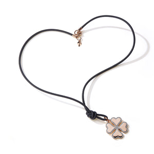 SYDNEY NAPA LEATHER CORD WITH 18K ROSE GOLD CLASP
