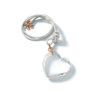 BELL 18K GOLD, DIAMOND AND ROCK CRYSTAL HEART CHARM