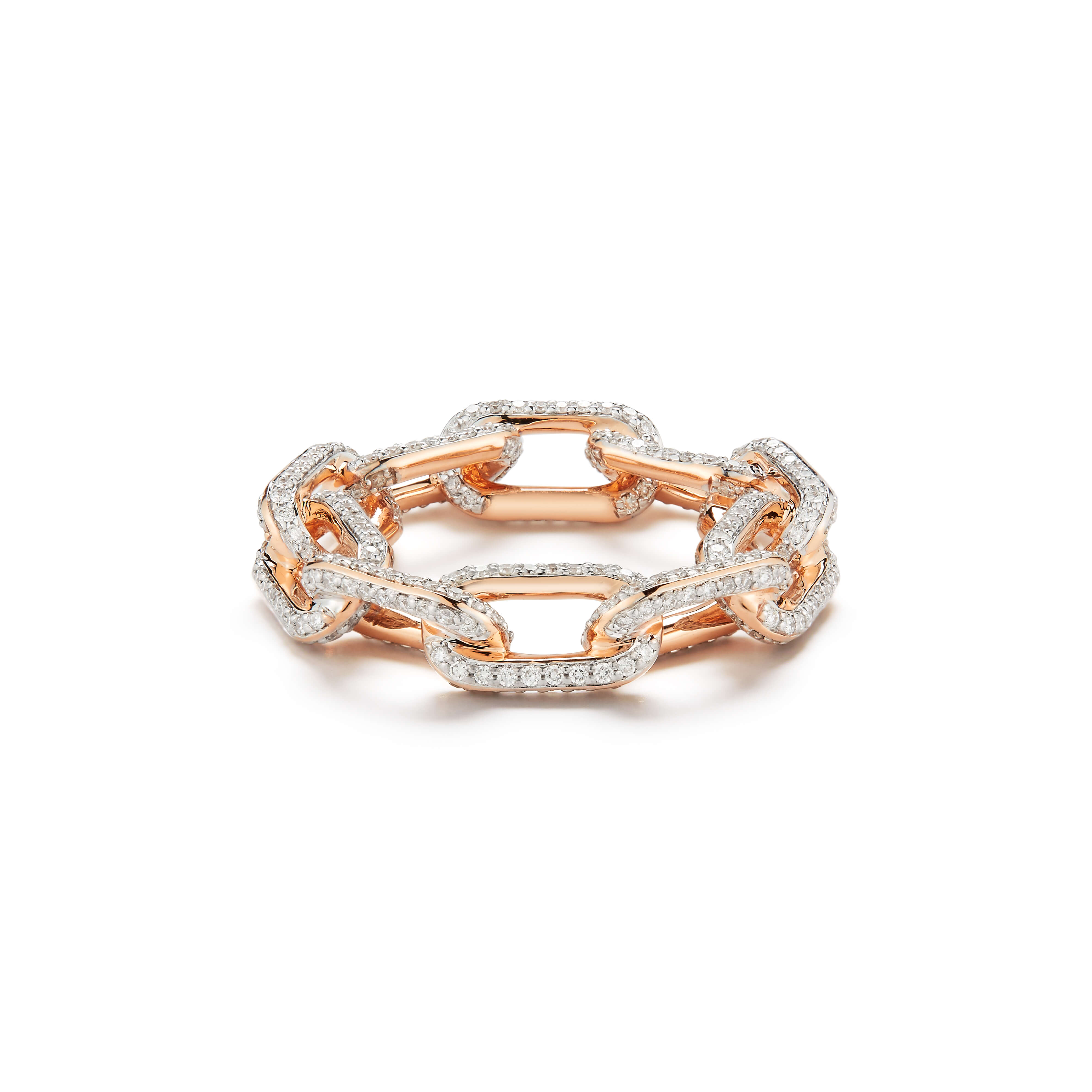 Chain link discount ring with diamonds