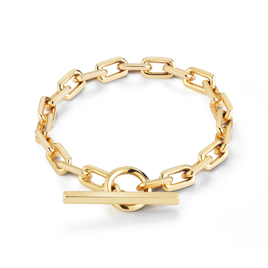 SAXON 18K TOGGLE CHAIN LINK BRACELET