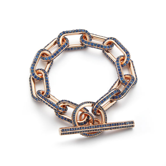 SAXON JUMBO BLUE SAPPHIRE TOGGLE BRACELET