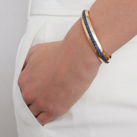 GRANT BLUE SAPPHIRE ANGLED BANGLE BRACELET