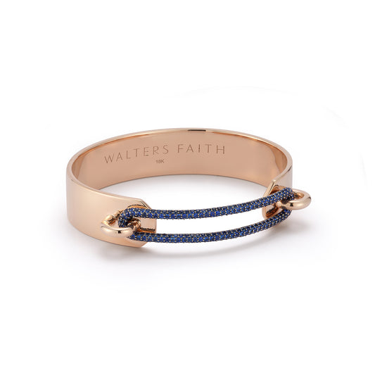 MORRELL CUFF BRACELET WITH ELONGATED BLUE SAPPHIRE LINK