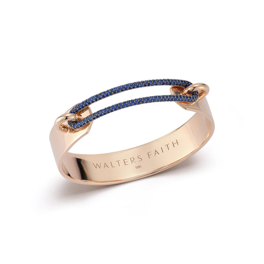 MORRELL CUFF BRACELET WITH ELONGATED BLUE SAPPHIRE LINK
