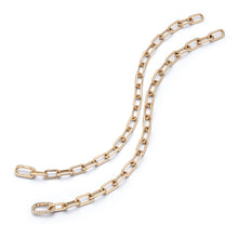 SAXON 18K GOLD CHAIN LINK BRACELET WITH ELONGATED ALL DIAMOND CLASP
