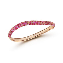 JULIAN 18K GOLD AND PINK SAPPHIRE WAVE BRACELET