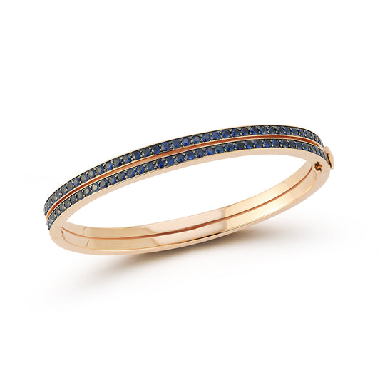 WF CLASSIC BLUE SAPPHIRE DOUBLE ROW BANGLE BRACELET