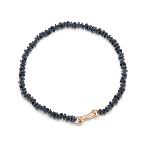 GARNETT 18K ROSE GOLD AND MATTE HEMATITE BEADED BRACELET