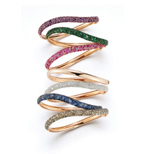 JULIAN 18K GOLD AND PINK SAPPHIRE WAVE BRACELET