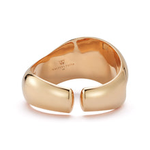 JULIAN 18K GOLD WIDE WAVE CUFF WITH BURNISHED DIAMONDS