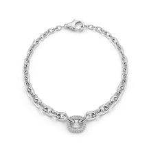 MORRELL 18K GOLD GRADUATED LINK CHAIN BRACELET WITH ONE DIAMOND LINK