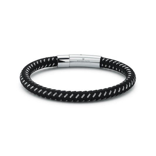 QUENTIN BRAIDED NYLON BRACELET WITH STAINLESS STEEL PUSH CLASP
