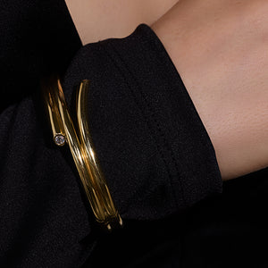 THOBY 18K AND DIAMOND DOUBLE SPIRAL BRACELET