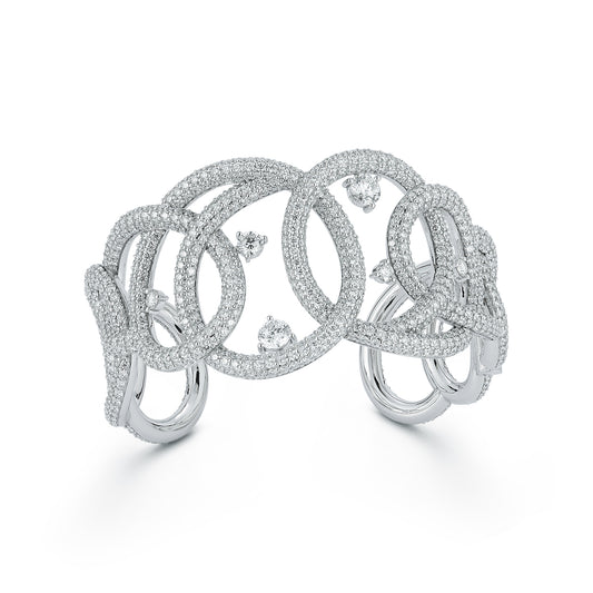 THOBY SPIRAL CUFF BRACELET WITH FLOATING DIAMONDS