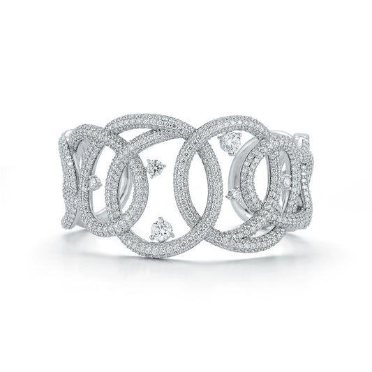 THOBY SPIRAL CUFF BRACELET WITH FLOATING DIAMONDS
