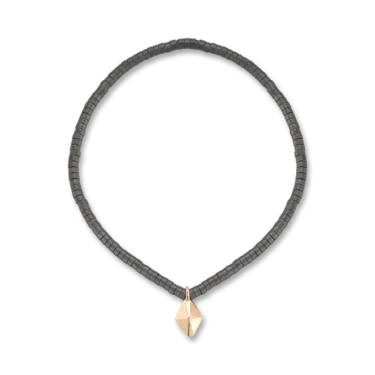 SYDNEY 18K AND MATTE HEMATITE BEADED BRACELET