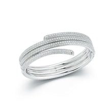THOBY 18K WHITE GOLD PAVE DIAMOND TRIPLE SPIRAL BRACELET