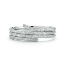 THOBY 18K WHITE GOLD PAVE DIAMOND TRIPLE SPIRAL BRACELET