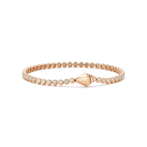 WF CLASSIC 18K BEZEL SET DIAMOND TENNIS BRACELET WITH ORIGAMI CLASP