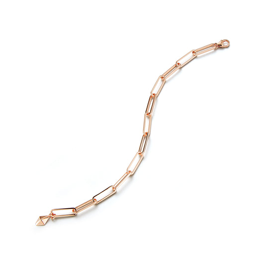 SAXON 18K PAPER CLIP CHAIN LINK BRACELET