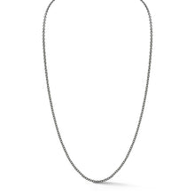 MEN'S STERLING SILVER AND BLACK RHODIUM CHAIN NECKLACE