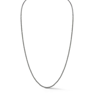 MEN'S STERLING SILVER AND BLACK RHODIUM CHAIN NECKLACE