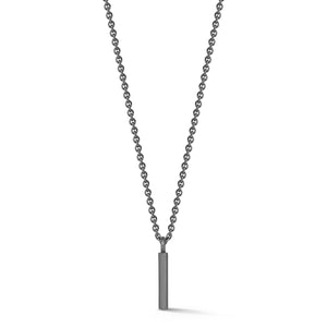 MEN'S STERLING SILVER WITH BLACK RHODIUM TRACE DIAMOND CUT CHAIN NECKLACE