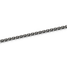 MEN'S STERLING SILVER WITH BLACK RHODIUM TRACE DIAMOND CUT CHAIN NECKLACE
