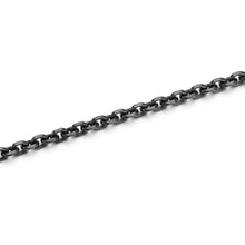 MEN'S STERLING SILVER WITH BLACK RUTHENIUM TRACE DIAMOND CUT CHAIN NECKLACE
