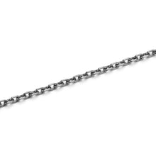 MEN'S STERLING SILVER WITH BLACK RHODIUM THIN DIAMOND CUT CHAIN NECKLACE