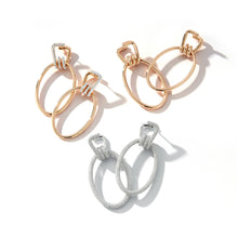 HUXLEY 18K ROSE GOLD AND DIAMOND COIL LINK EARRINGS