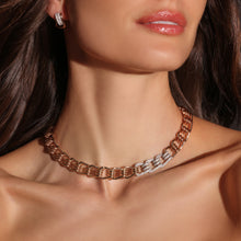 HUXLEY 18K ROSE GOLD AND DIAMOND COIL LINK NECKLACE