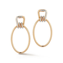 HUXLEY 18K ROSE GOLD AND DIAMOND COIL LINK EARRINGS