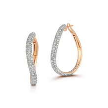 JULIAN 18K GOLD AND DIAMOND CURVED HOOP EARRINGS