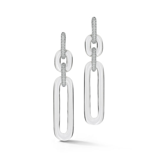 MORRELL 18K DIAMOND AND ROCK CRYSTAL DROP EARRINGS