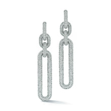 MORRELL 18K WHITE GOLD AND ALL DIAMOND DROP EARRINGS