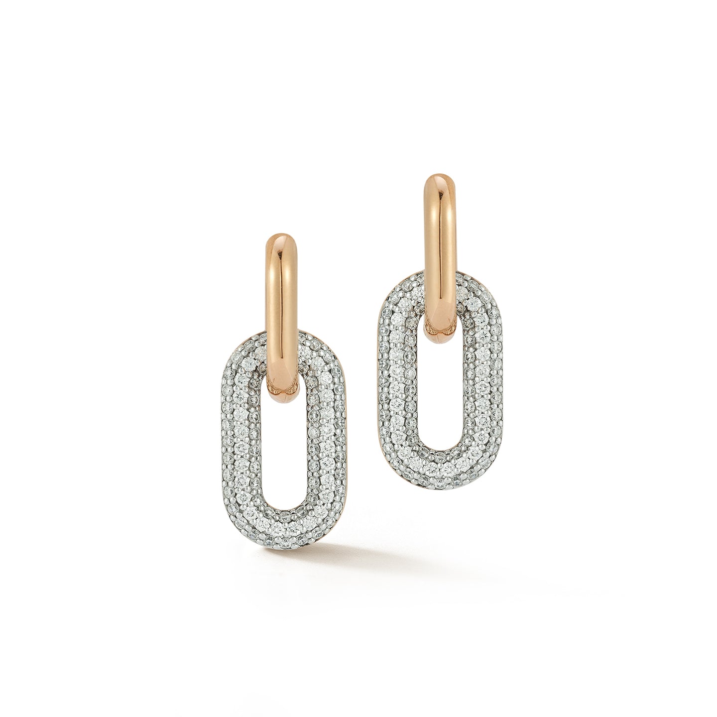 MORRELL 18K GOLD AND DIAMOND DROP HUGGIE EARRINGS