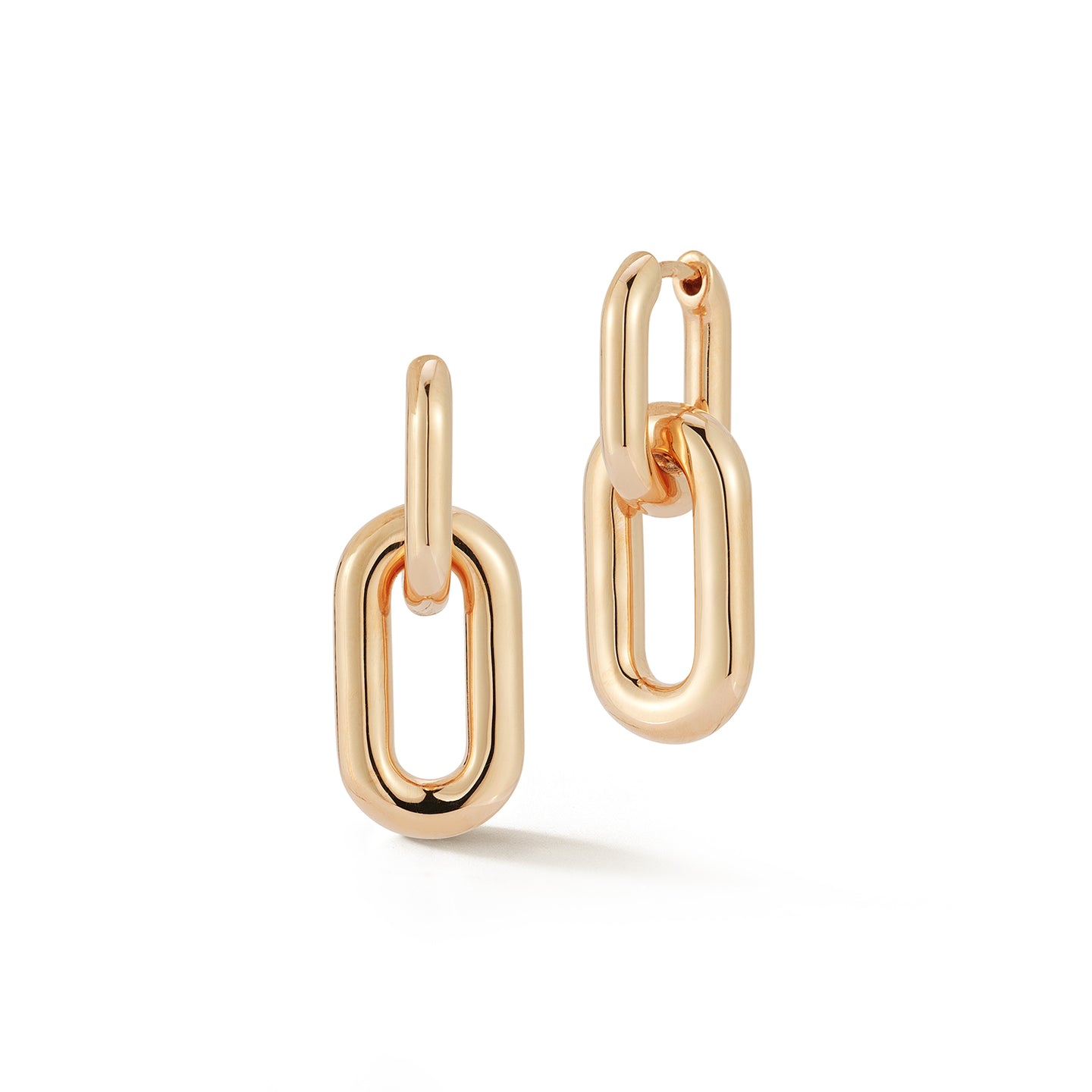 MORRELL 18K GOLD DROP HUGGIE EARRINGS