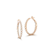 WF CLASSIC 18K BEZEL SET DIAMOND OVAL SMALL HOOP EARRINGS
