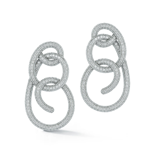 THOBY 18K WHITE GOLD AND DIAMOND SPIRAL EARRINGS