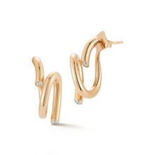 THOBY 18K AND DIAMOND DUET SPIRAL EARRINGS